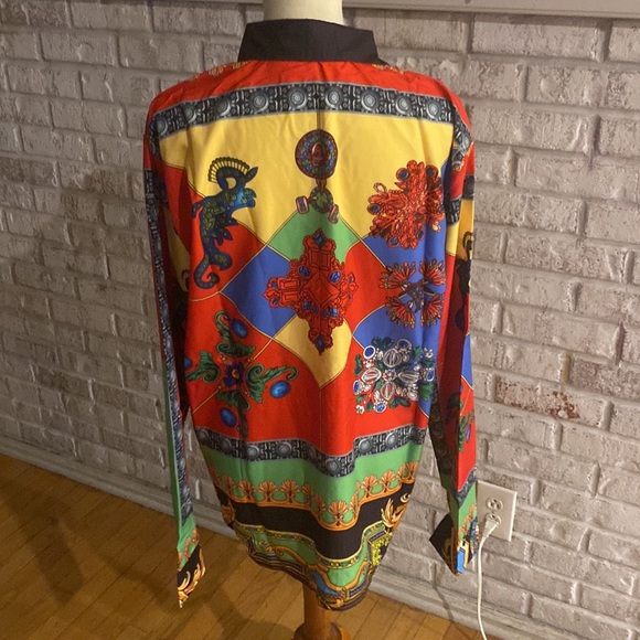 Franco P Collezione di capi Versace style vintage silky button down size xl new - Picture 2 of 5